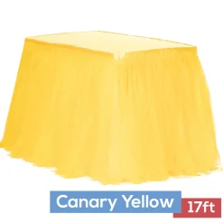 Sheer Tulle Tutu Table Skirt - 17ft long - Canary Yellow