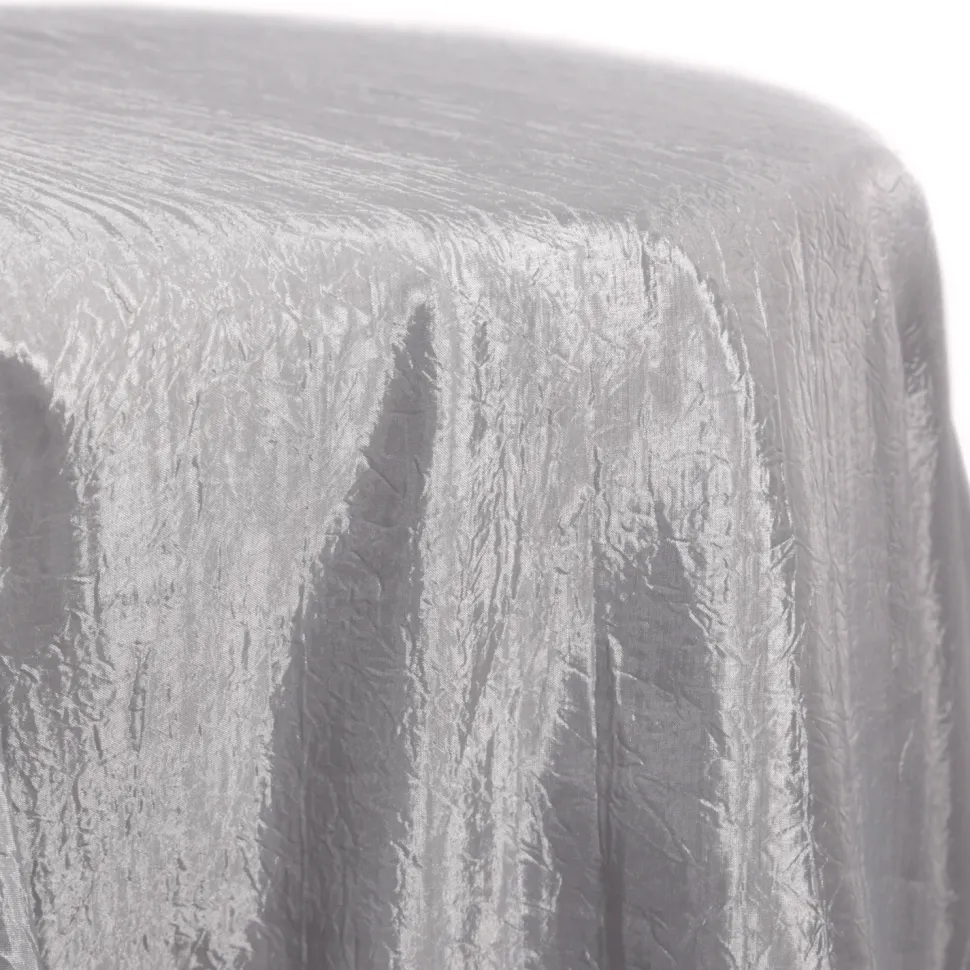 Silver - *FR* Crushed Tergalet Tablecloth by Eastern Mills - Many Size Options