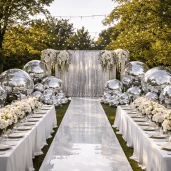 Silver Giant Inflatable Disco Ball Sphere – Maxorb™ Reflective Ceiling Event Decor – Commercial Installation Sizes