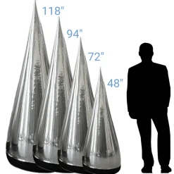 Silver Giant Inflatable Modern Tree – Maxorb™ Reflective Event Display Decor – Commercial Installation Sizes