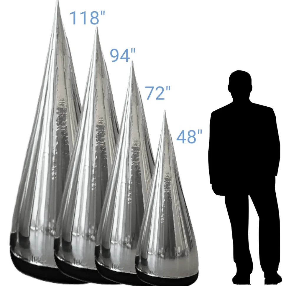 Silver Giant Inflatable Modern Tree – Maxorb™ Reflective Event Display Decor – Commercial Installation Sizes