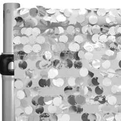 Silver Payette Sequin Backdrop Curtain w/ 4" Rod Pocket by Eastern Mills - 12ft Long x 4.5ft Wide