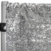 Silver Sequin Backdrop Curtain w/ 4" Rod Pocket by Eastern Mills - 12ft Long x 4.5ft Wide