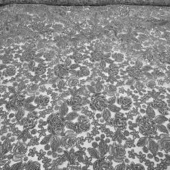 Silver - Sweetheart Lace Overlay by Eastern Mills - Many Size Options