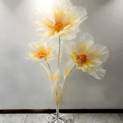 Single Stand with 3 Silk Gauze Wedding Flowers - Choice of Colors!