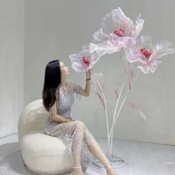 Single Stand with 3 Silk Gauze Wedding Flowers - Choice of Colors!