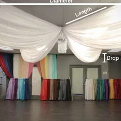 Single Piece - Angel Blue Sheer Prefabricated Ceiling Drape Panel - Choose Length and Drop!