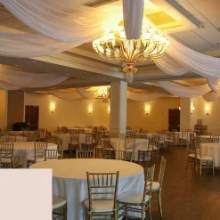Single Piece - Apricot Cream Sheer Prefabricated Ceiling Drape Panel - Choose Length and Drop!