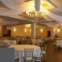 Single Piece - Charcoal Taffeta Prefabricated Ceiling Drape Panel - Choose Length and Drop!