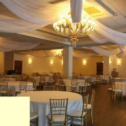 Single Piece - Cream Crushed Taffeta Prefabricated Ceiling Drape Panel - Choose Length and Drop!