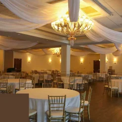 Single Piece - Dark Brown Sheer Prefabricated Ceiling Drape Panel - Choose Length and Drop!