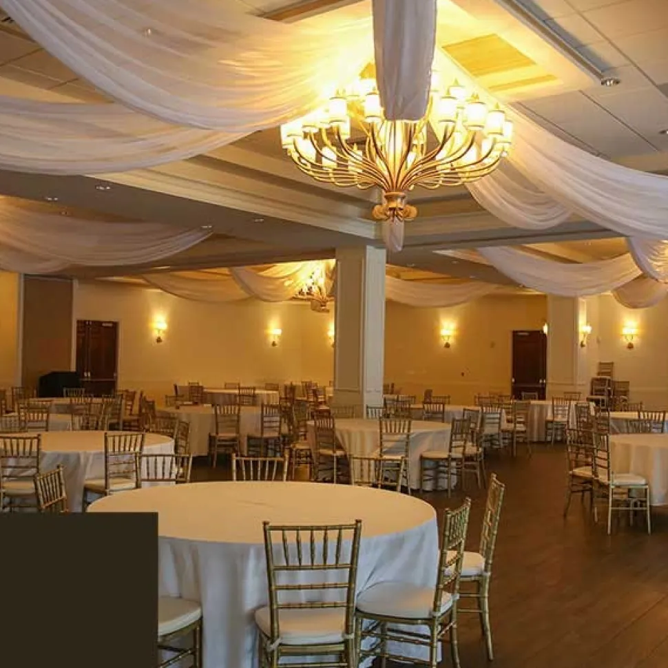 Single Piece - Dark Brown Taffeta Prefabricated Ceiling Drape Panel - Choose Length and Drop!