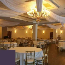 Single Piece - Dark Purple Taffeta Prefabricated Ceiling Drape Panel - Choose Length and Drop!