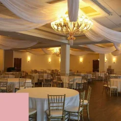 Single Piece - Dusty Rose Sheer Prefabricated Ceiling Drape Panel - Choose Length and Drop!