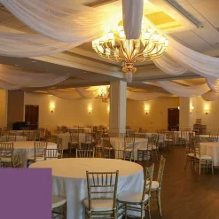 Single Piece - Eggplant Sheer Prefabricated Ceiling Drape Panel - Choose Length and Drop!
