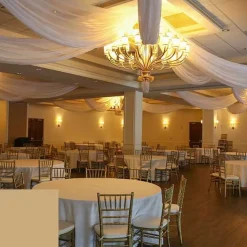 Single Piece - Gold Sheer Prefabricated Ceiling Drape Panel - Choose Length and Drop!