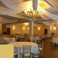 Single Piece - Light Gold Taffeta Prefabricated Ceiling Drape Panel - Choose Length and Drop!