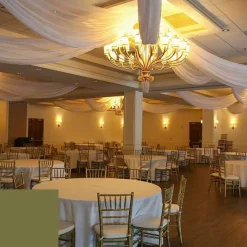 Single Piece - Olive Crushed Taffeta Prefabricated Ceiling Drape Panel - Choose Length and Drop!