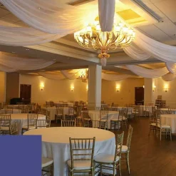 Single Piece - Purple Taffeta Prefabricated Ceiling Drape Panel - Choose Length and Drop!