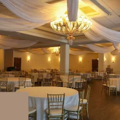 Single Piece - Taupe Sheer Prefabricated Ceiling Drape Panel - Choose Length and Drop!