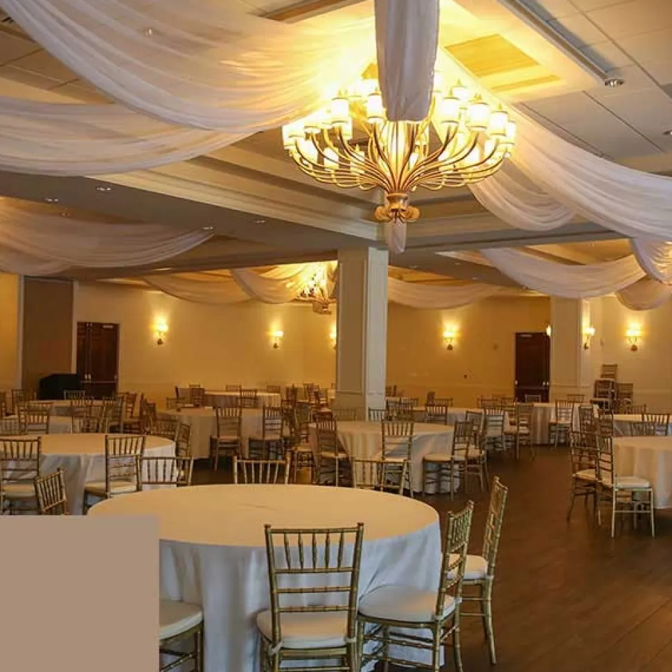 Single Piece - Taupe Sheer Prefabricated Ceiling Drape Panel - Choose Length and Drop!