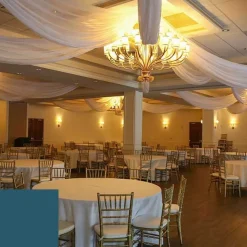 Single Piece - Teal Taffeta Prefabricated Ceiling Drape Panel - Choose Length and Drop!