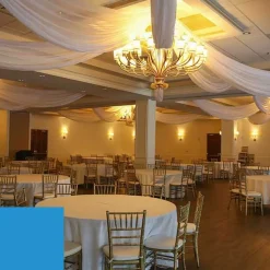 Single Piece - Turquoise Taffeta Prefabricated Ceiling Drape Panel - Choose Length and Drop!