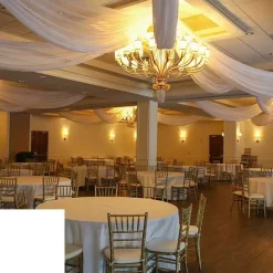 Single Piece - White Crushed Taffeta Prefabricated Ceiling Drape Panel - Choose Length and Drop!