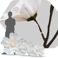 Single White Jumbo Flower Branch by ModTree™ - Interchangeable Branches for Large Event Trees! - Non-Wrinkle EVA Foam