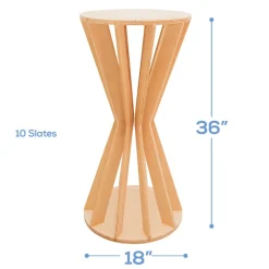 Slatted Plinth Pedestal - Torus Collection - Style E