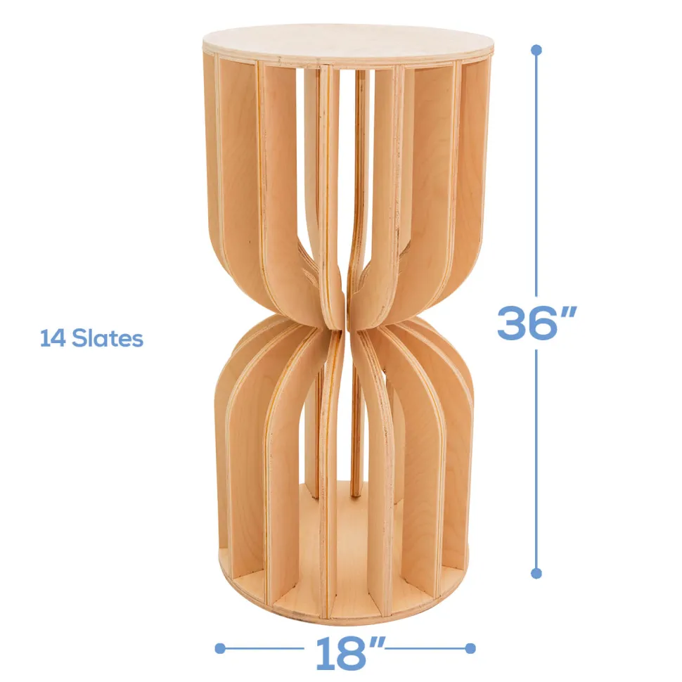 Slatted Plinth Pedestal - Torus Collection - Style D