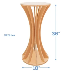 Slatted Plinth Pedestal - Torus Collection - Style F