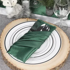 Sleek Satin Napkin 20"x20" - Emerald Green
