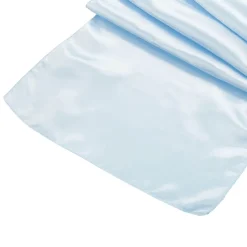 Sleek Satin Runner 14" x 108" - Baby Blue
