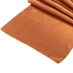 Sleek Satin Runner 14" x 108" - Burnt Orange