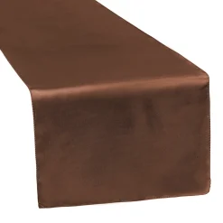 Sleek Satin Runner 14" x 108" - Chocolate Brown