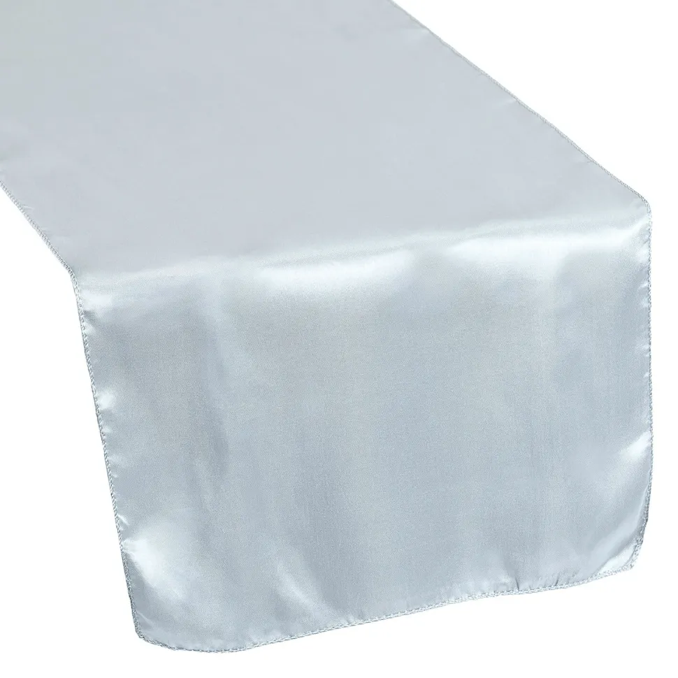 Sleek Satin Runner 14" x 108" - Dusty Blue