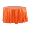 Sleek Satin Tablecloth 120" Round - Orange