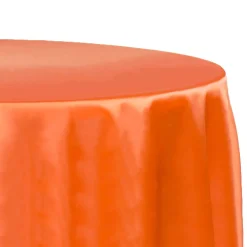 Sleek Satin Tablecloth 120" Round - Orange