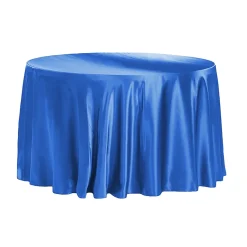 Sleek Satin Tablecloth 108" Round - Royal Blue