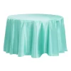 Sleek Satin Tablecloth 108" Round - Light Turquoise