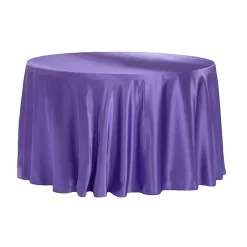 Sleek Satin Tablecloth 108" Round - Purple