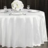 Sleek Satin Tablecloth 108" Round - White