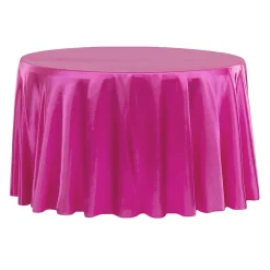 Sleek Satin Tablecloth 108" Round - Fuchsia