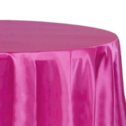 Sleek Satin Tablecloth 108" Round - Fuchsia