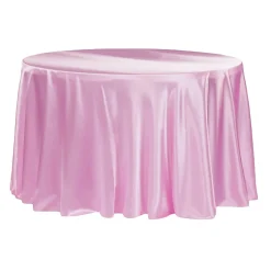 Sleek Satin Tablecloth 108" Round - Medium Pink