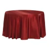 Sleek Satin Tablecloth 120" Round - Burgundy