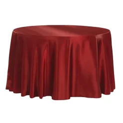 Sleek Satin Tablecloth 120" Round - Burgundy