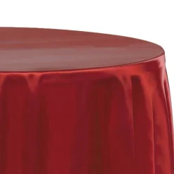 Sleek Satin Tablecloth 120" Round - Burgundy