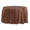 Sleek Satin Tablecloth 120" Round - Chocolate Brown